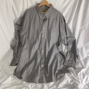 Roundtree & Yorke Men's Gold Label Charcoal Houndstooth Button-Down Shirt